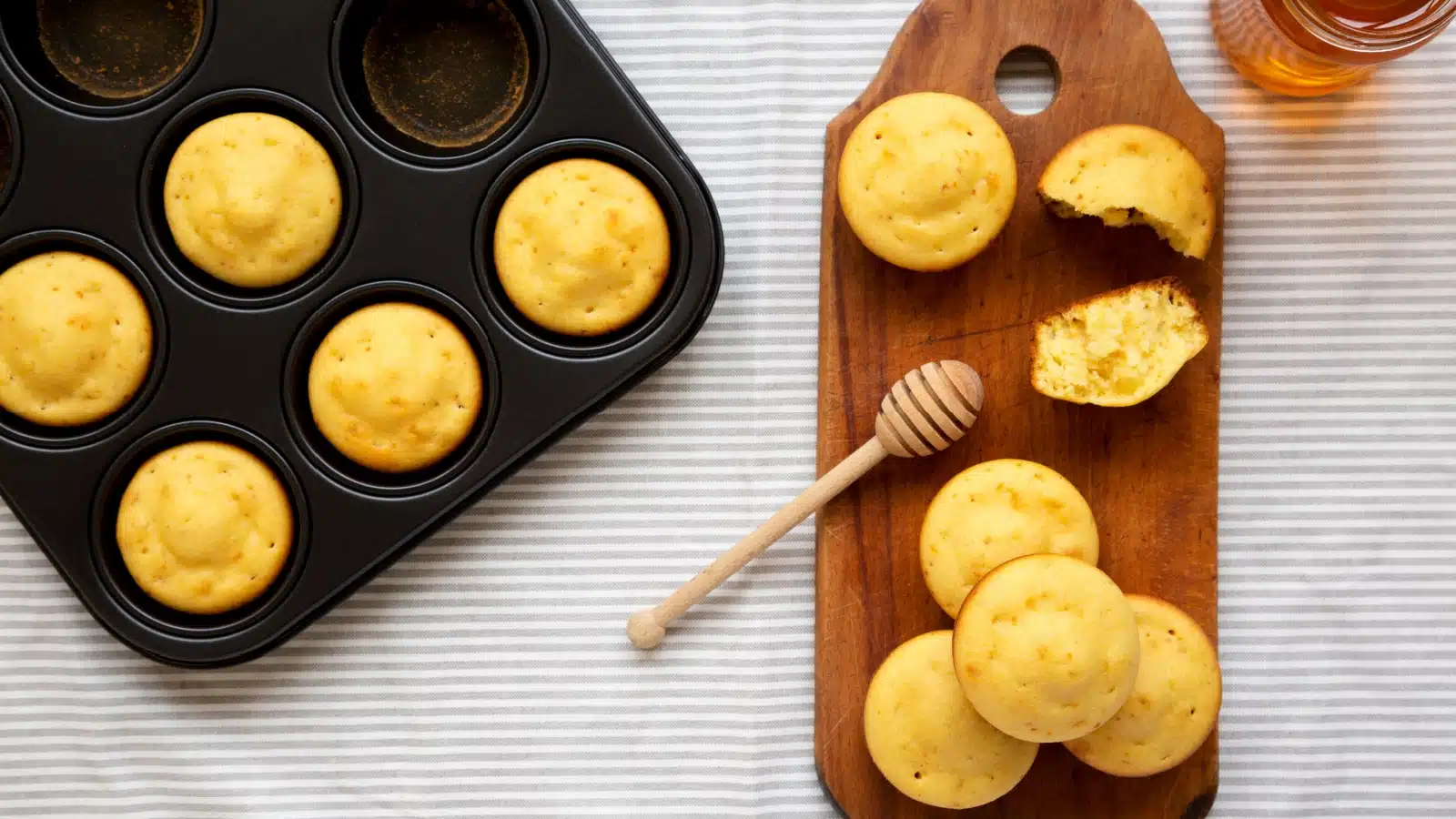 Freshly baked cornbread.