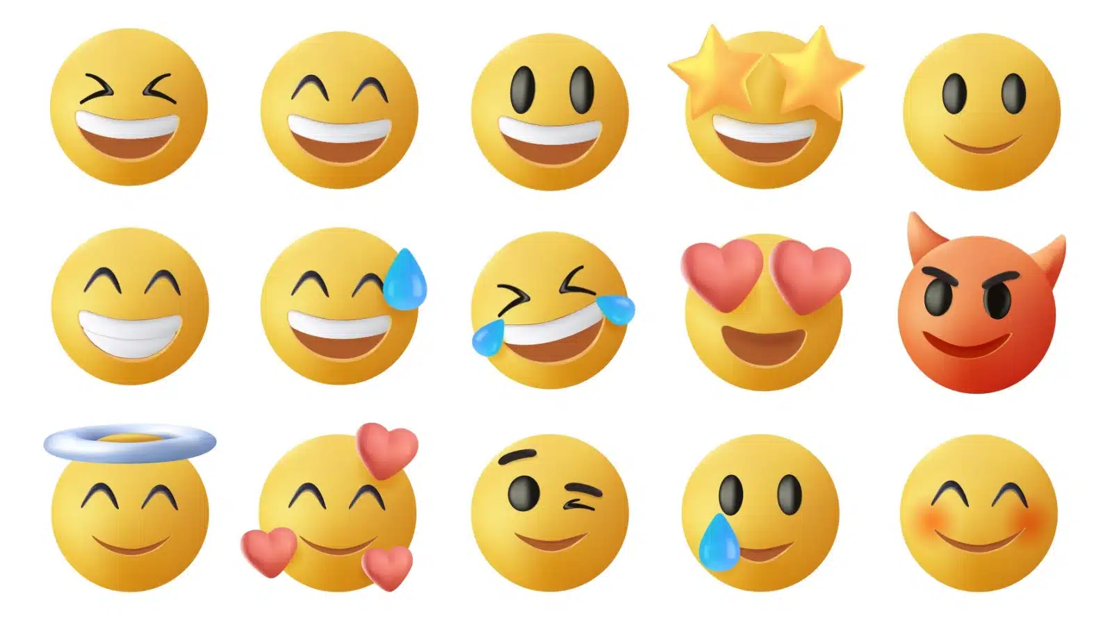 A group of some of the most simple, common, emojis.