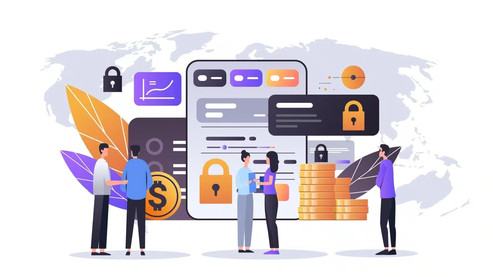 Illustration representing financial security and protecting your identity. 