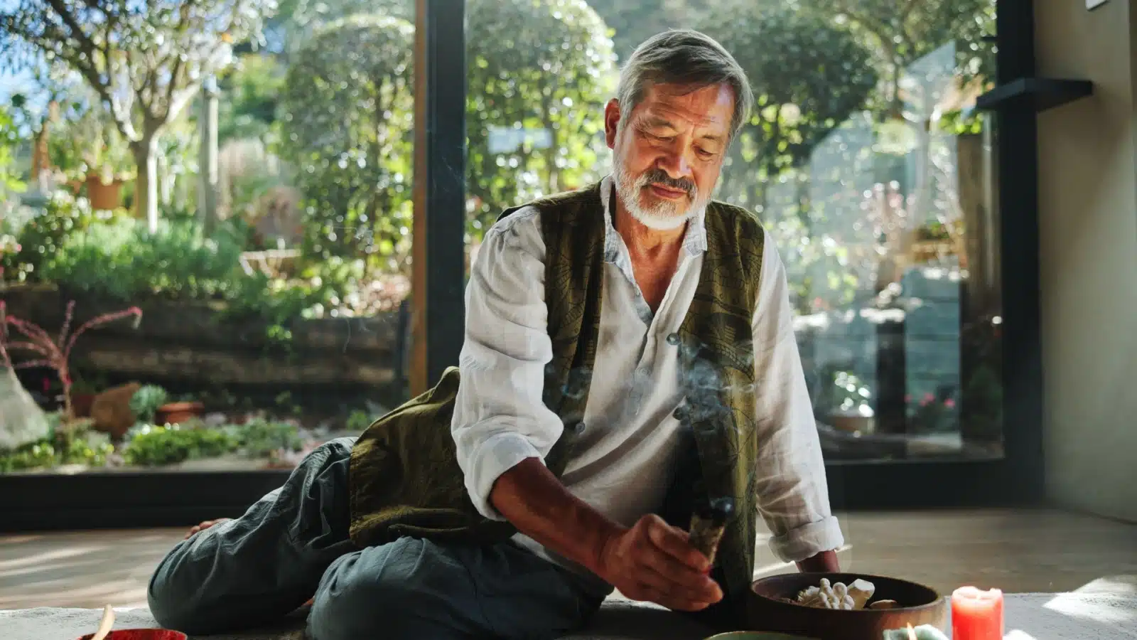 A male witch practicing his craft as a healer.