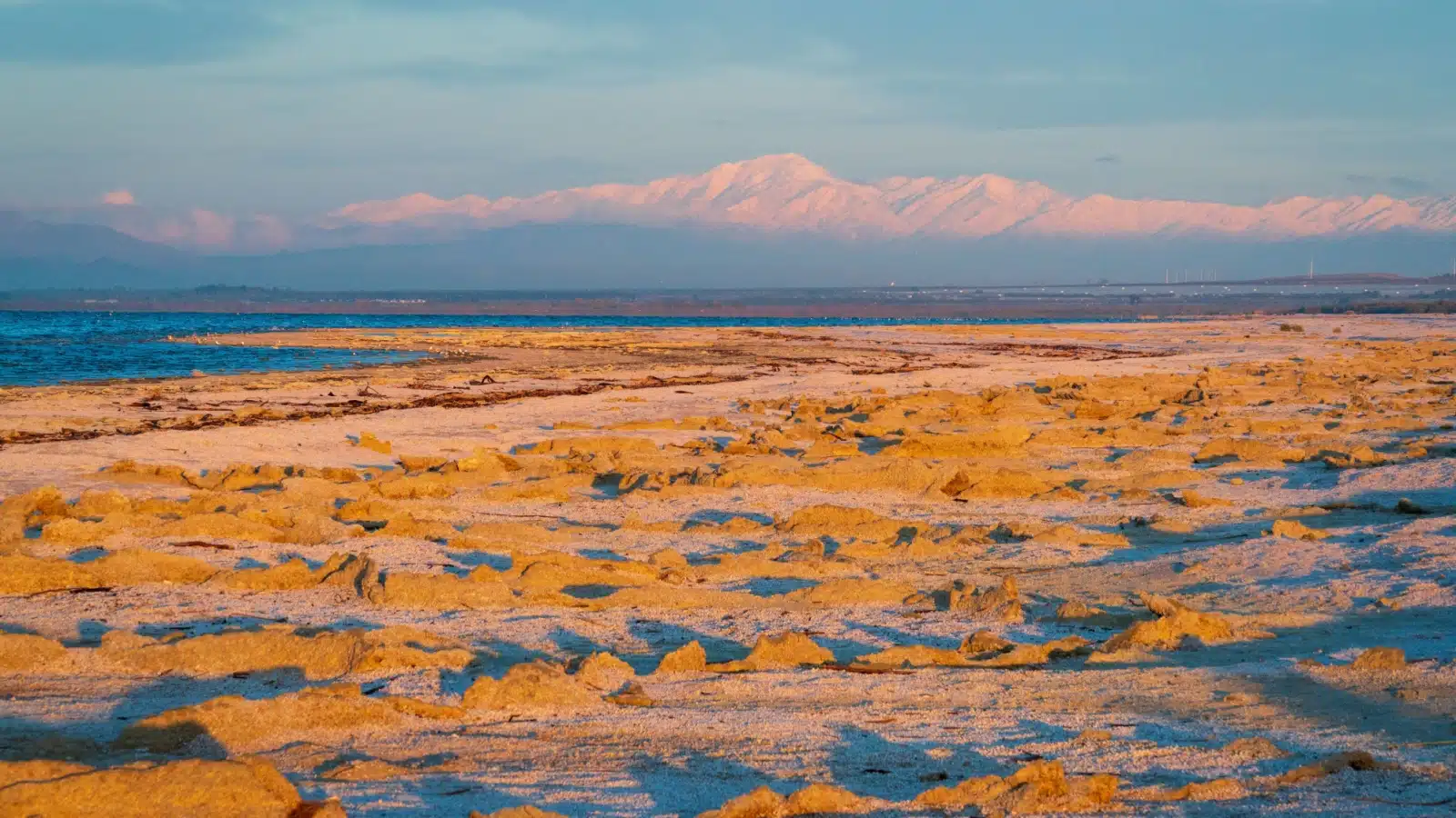 The barren landscape at the Salton Sea in California.