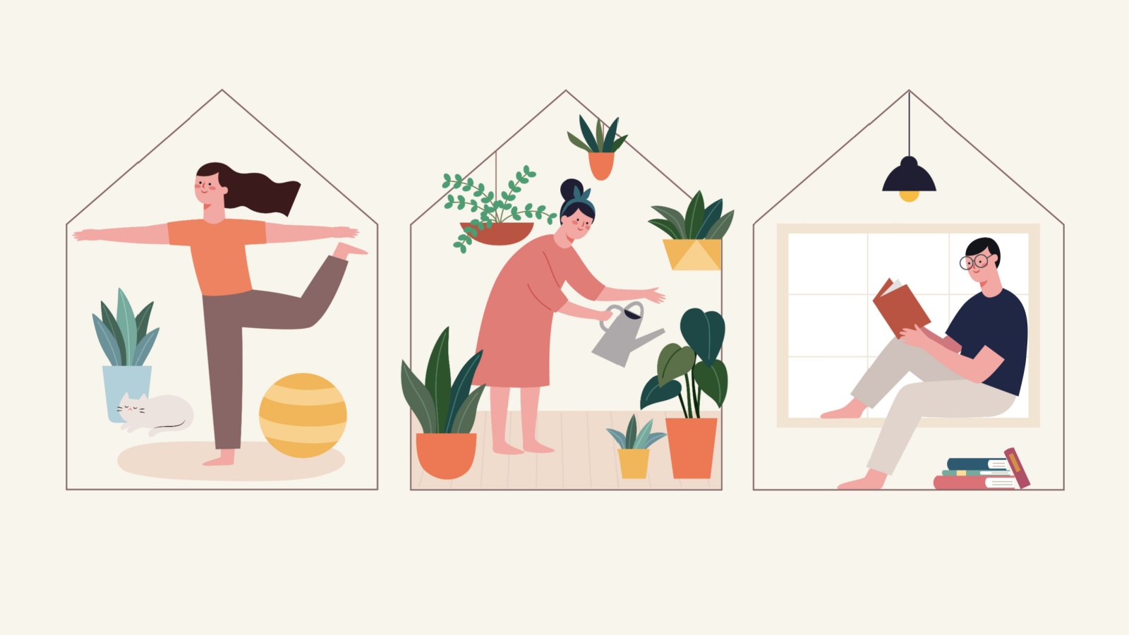 Image of three relaxing things you can do at home during a staycation.