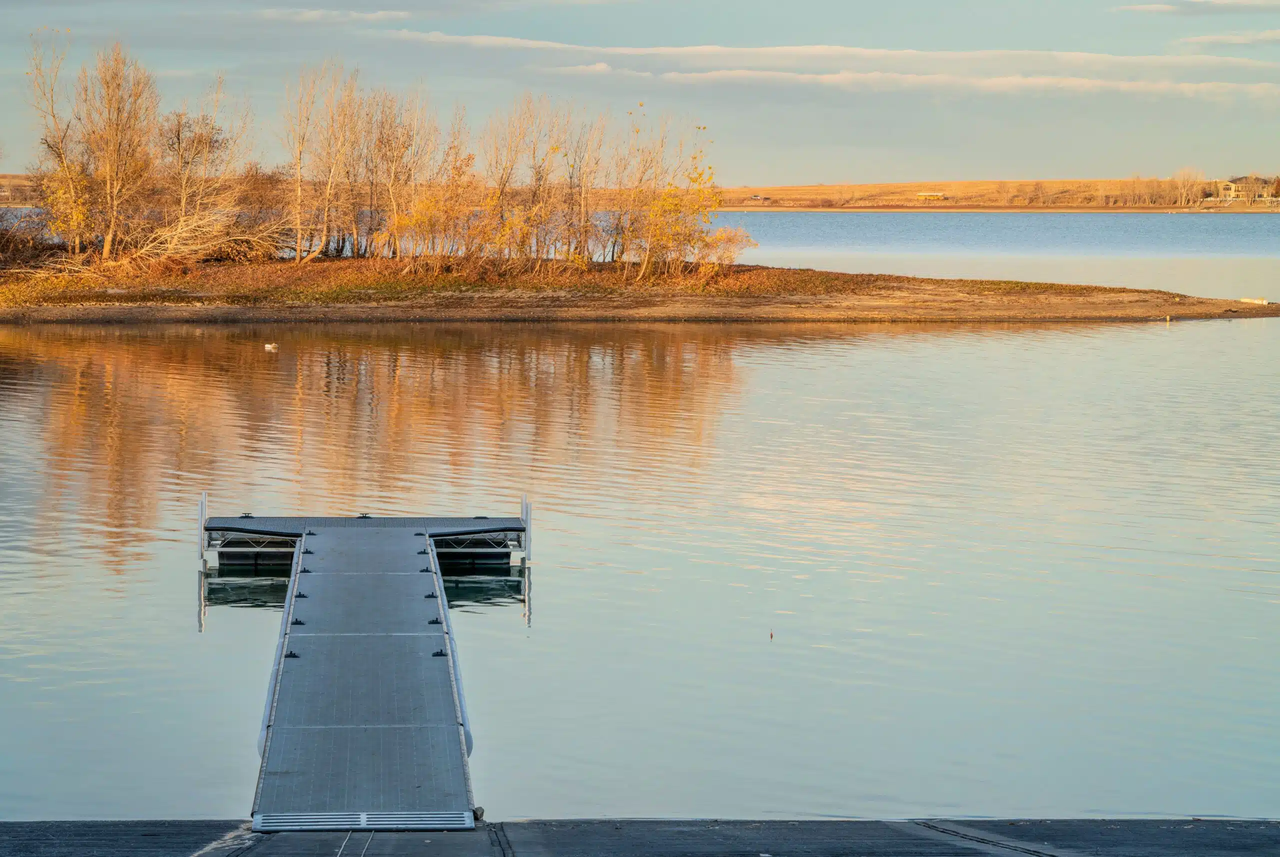a little dock in Boyd Lake State Park, Loveland Colorado.