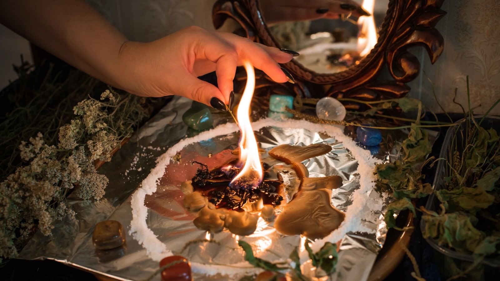 Lighting a spell to represent the esoteric saying as above so below