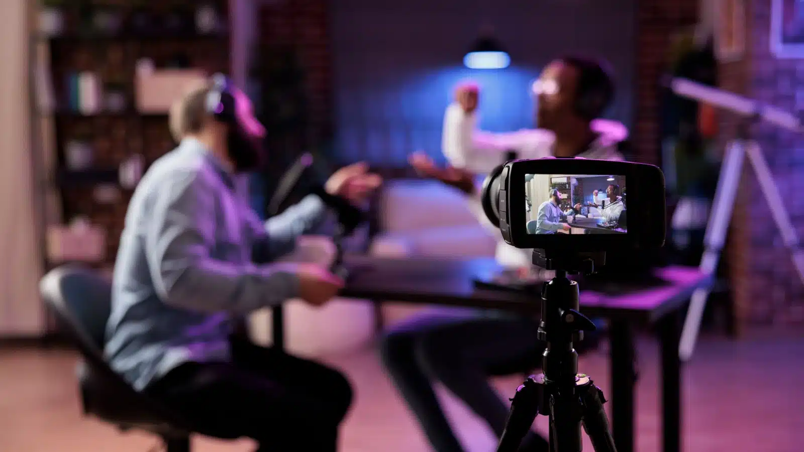 Content creators recording a broadcast.