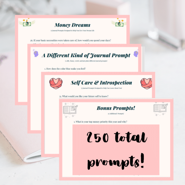 photo showing example journal prompts from the full bundle