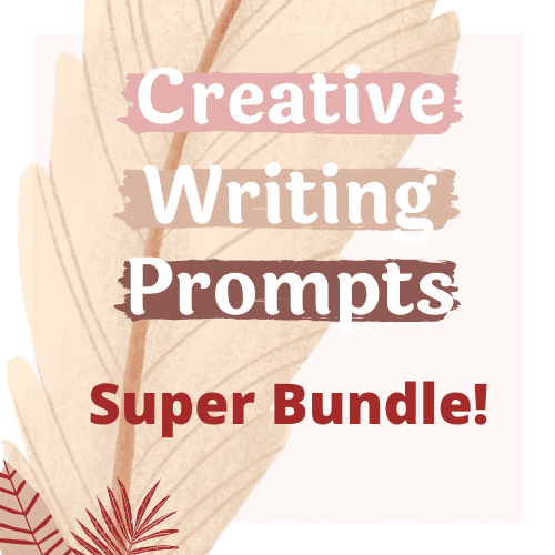 Graphic representing our creative writing prompts bundle. 