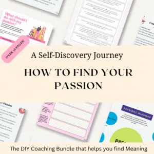 Featured image for the How to Find Your Passion DIY Coaching printable bundle.
