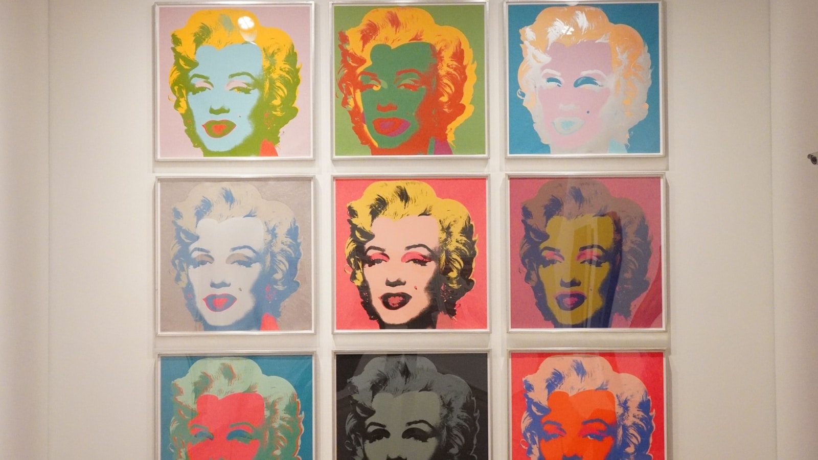 Examples of the Marilyn Monroe Screenprint created by Andy Warhol to represent the original, the Marilyn Diptych (not pictured - though the image is the same, it's in a different color scheme)