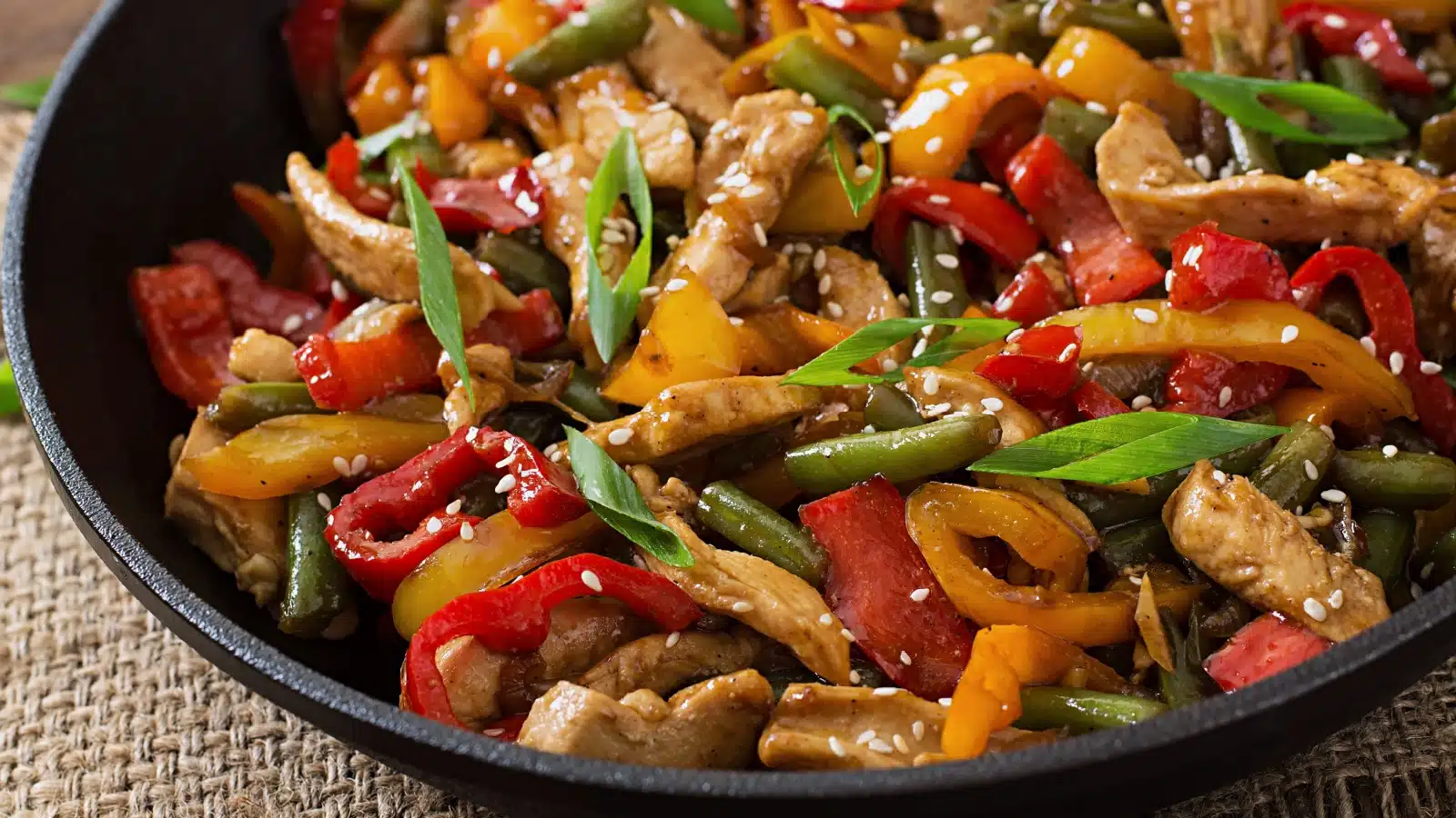 Stir fried vegetables and chicken.