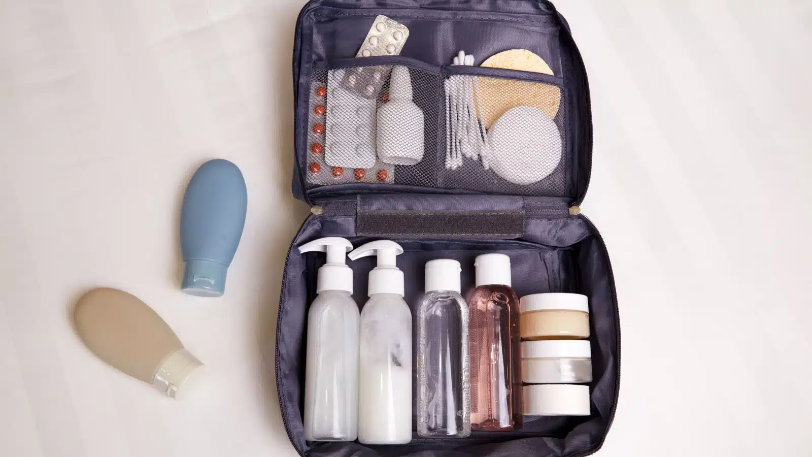 A travel toiletry kit.