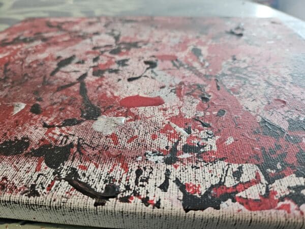 Side view of Boldly Go showing canvas depth and texture..