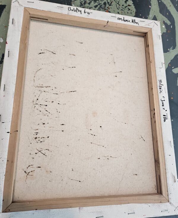 Boldly go back of canvas.