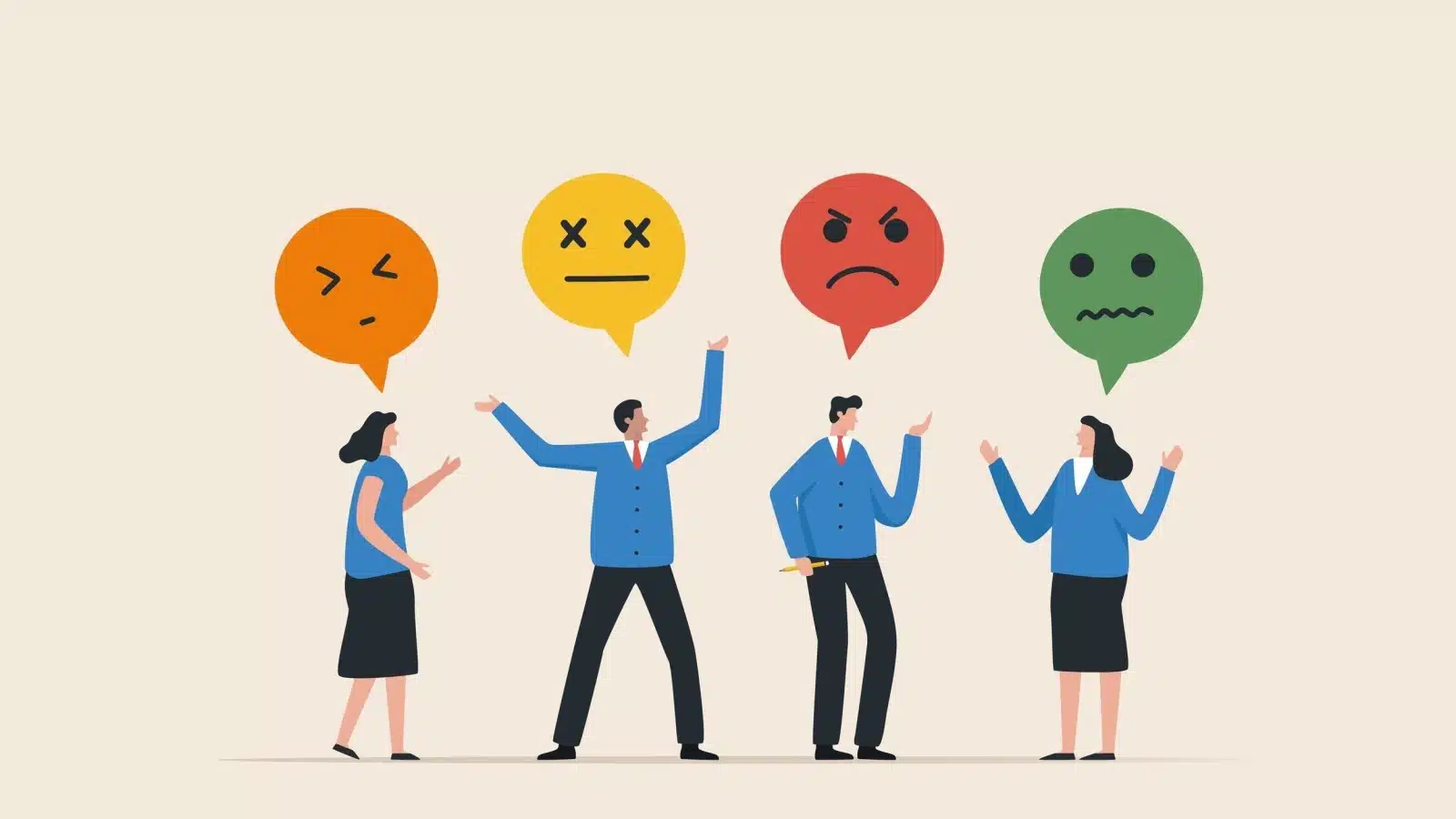 Illustration of business people complaining.