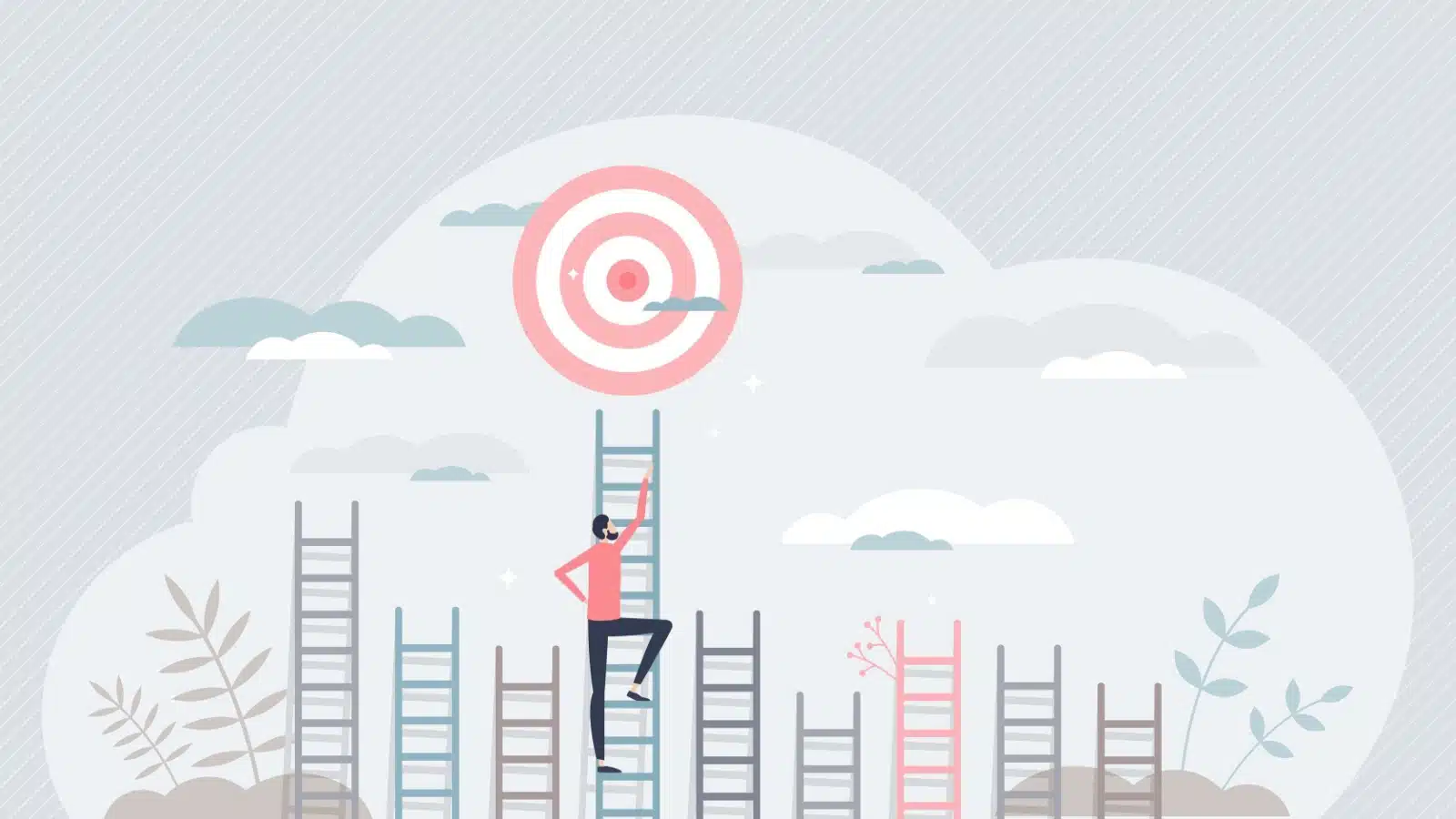 A man climbs the highest later because he wants to achieve his goal so badly.