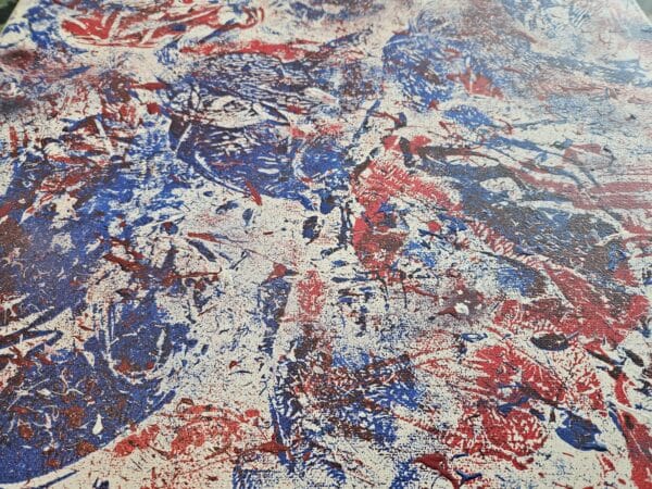 Close up of the Struggle of the Red, white and blue
