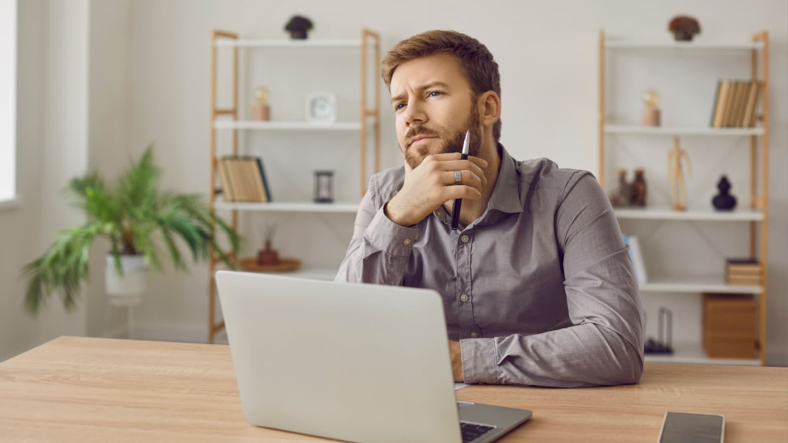 A writer thinking about what happens next. 