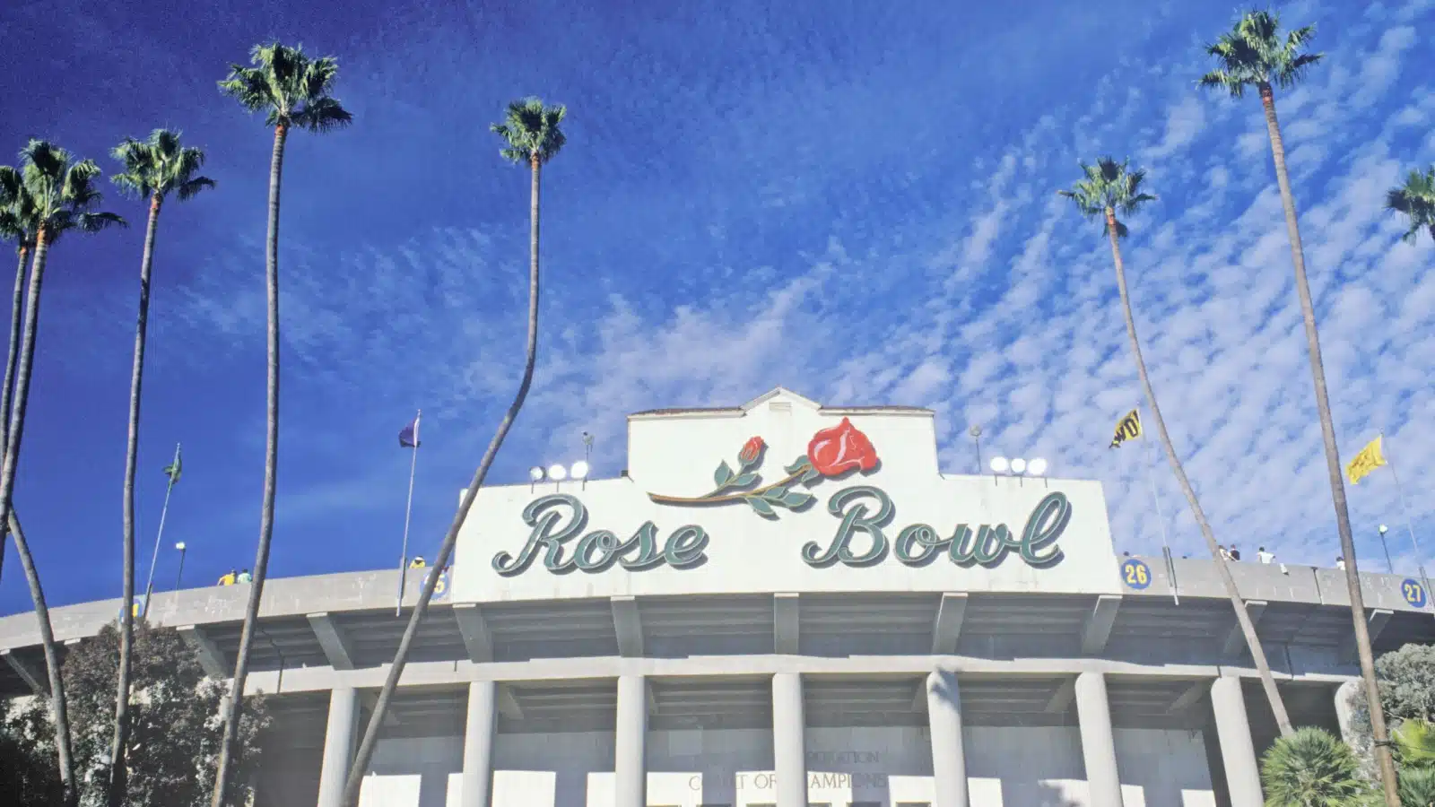 Front entrance of the Rose Bowl in Pasadena.