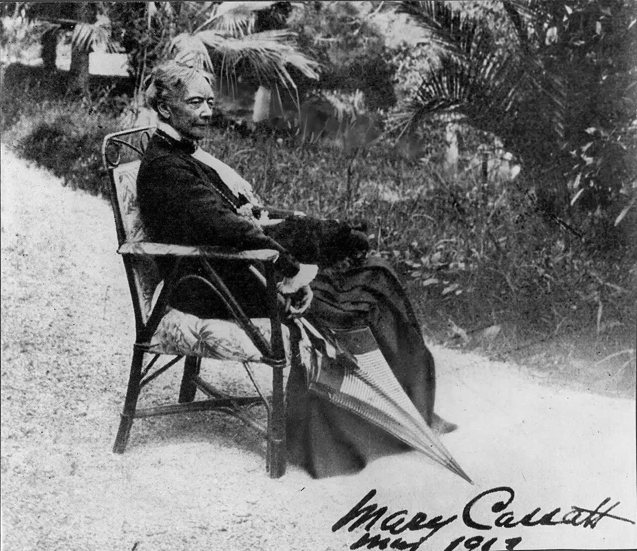 A photograph of famed female artist Mary Cassatt, circa 1913,
