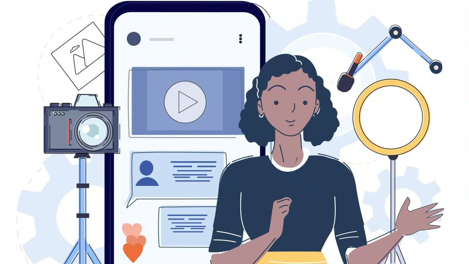 Illustration of a content creator making a video.