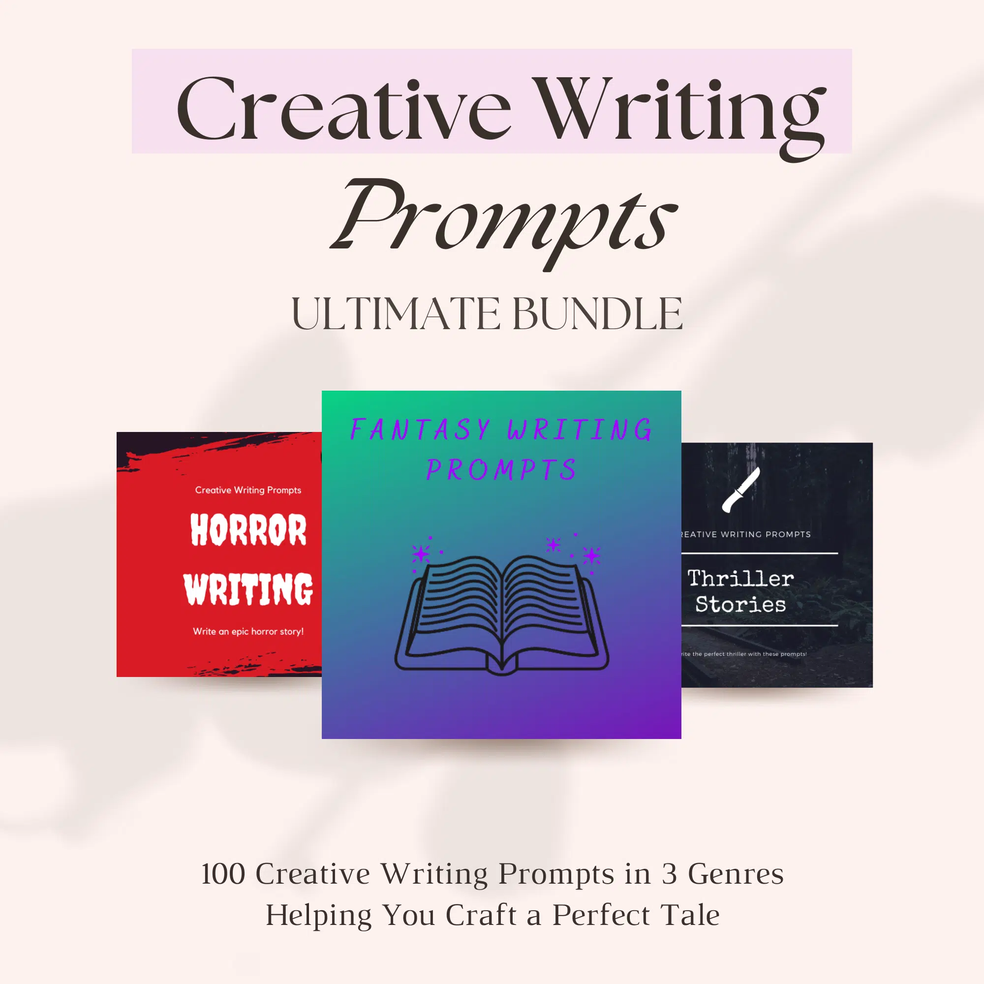 Cover image for creative writing prompts super bundle product. 