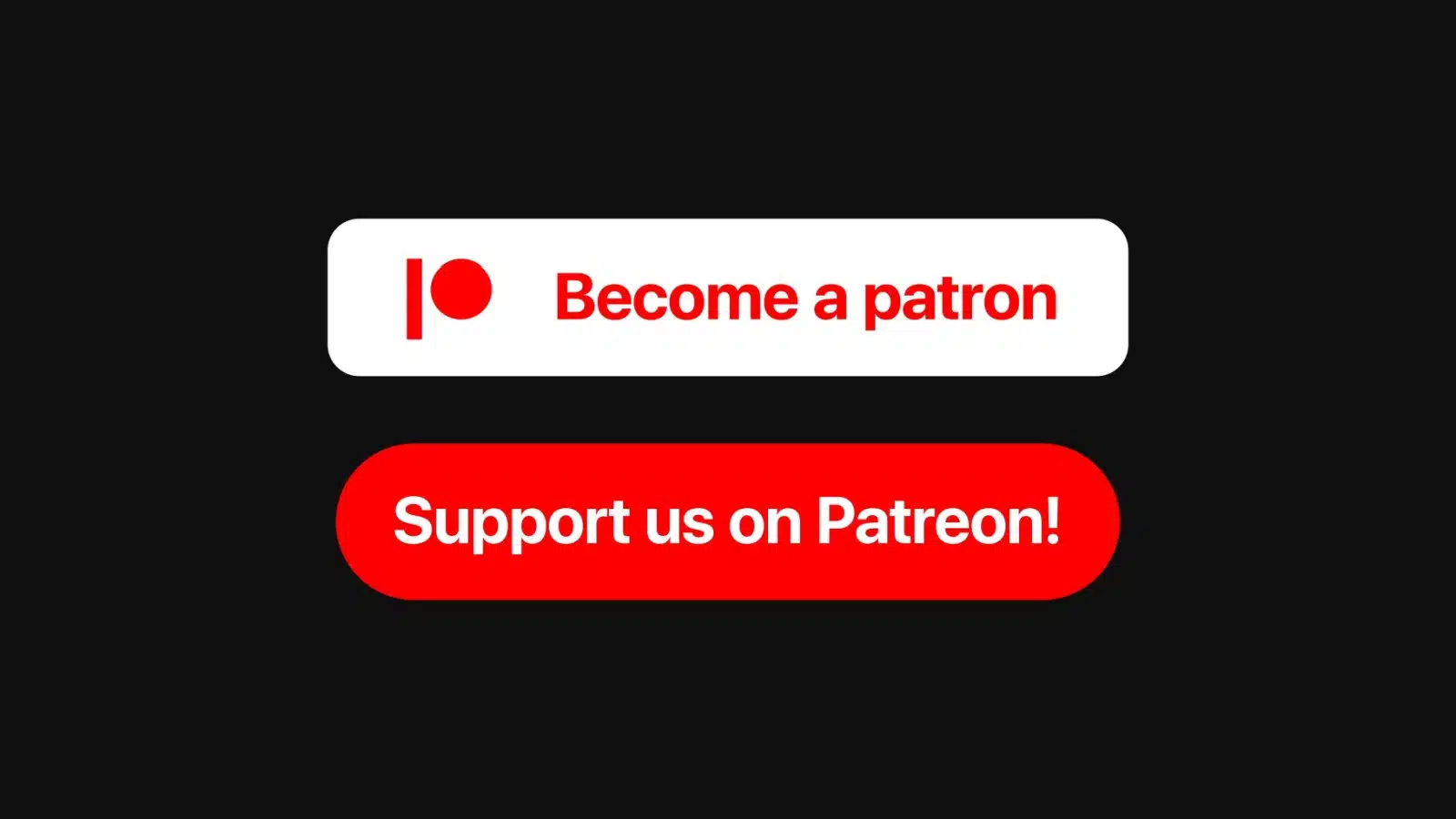 A become a patron button to support a creator on Patreon.