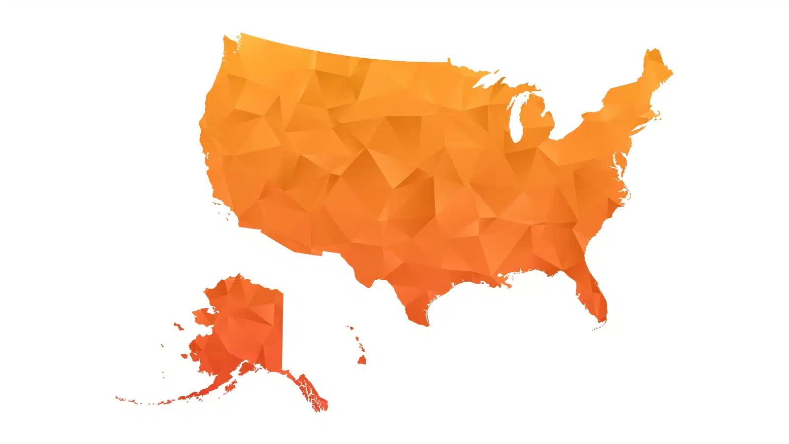 A map of the US showing Alaska's massive scale in comparison to the other states.