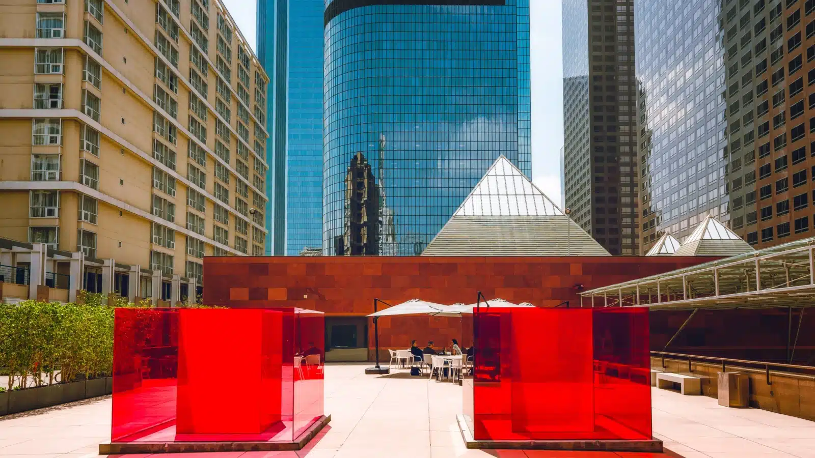 An outside patio at Museum of Contemporary Art (MOCA) in Los Angeles.