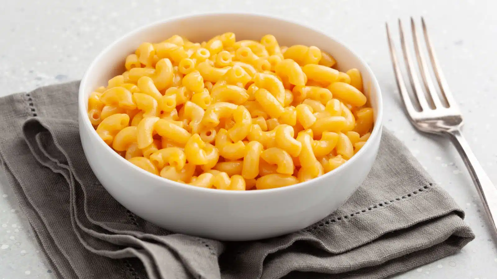 A bowl of American Macaroni and Cheese.