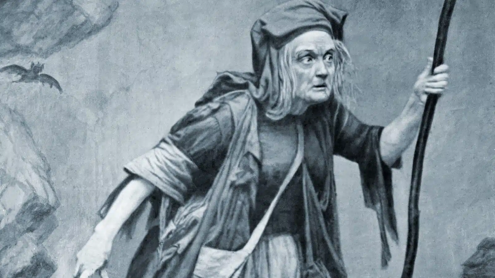 Charlotte Cushman (1816-1876), in costume as Meg Merrilies, a gypsy character from a poem by John Keats. ca.1860.