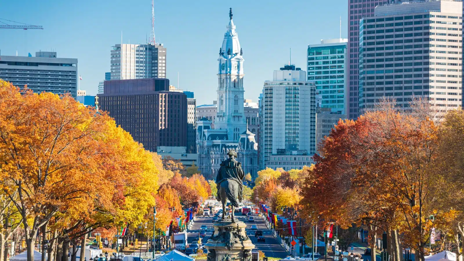 Benjamin Franklin Parkway in Philadelphia, Pennsylvania. 