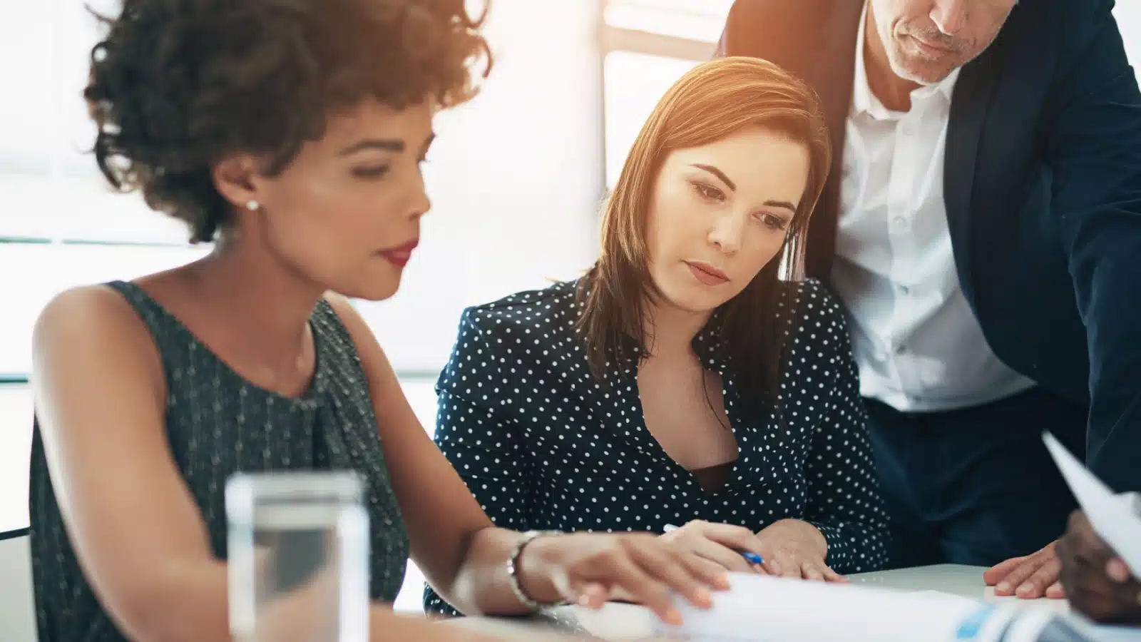 A team of employees working together to solve a problem. 