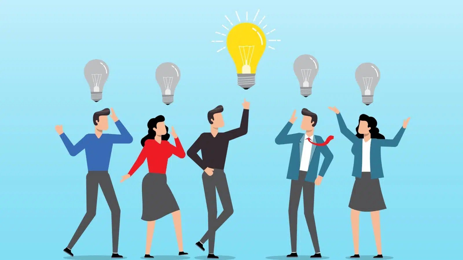 A businessman sharing his solution with a team.
