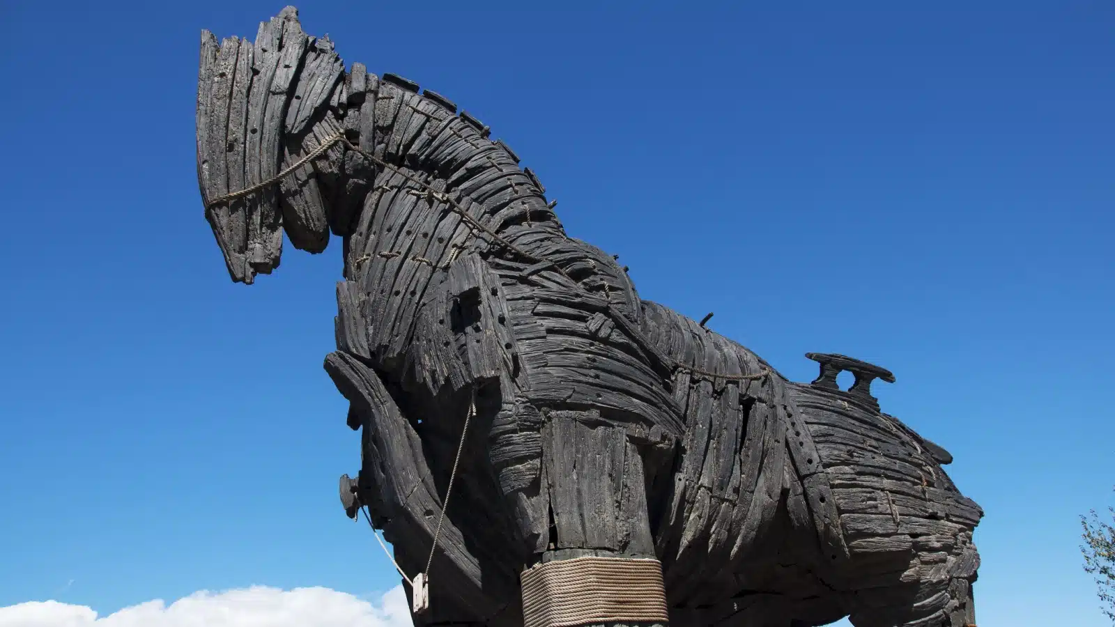 A sculpture in Turkey representing the great Trojan Horse from the war in Troy, described in Homer's epic the Iliad. 