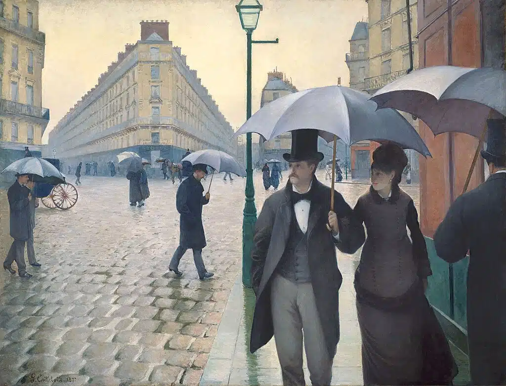 Rue de Paris, temps de pluie (Paris Street in Rainy Weather) painting by Caillebotte.
