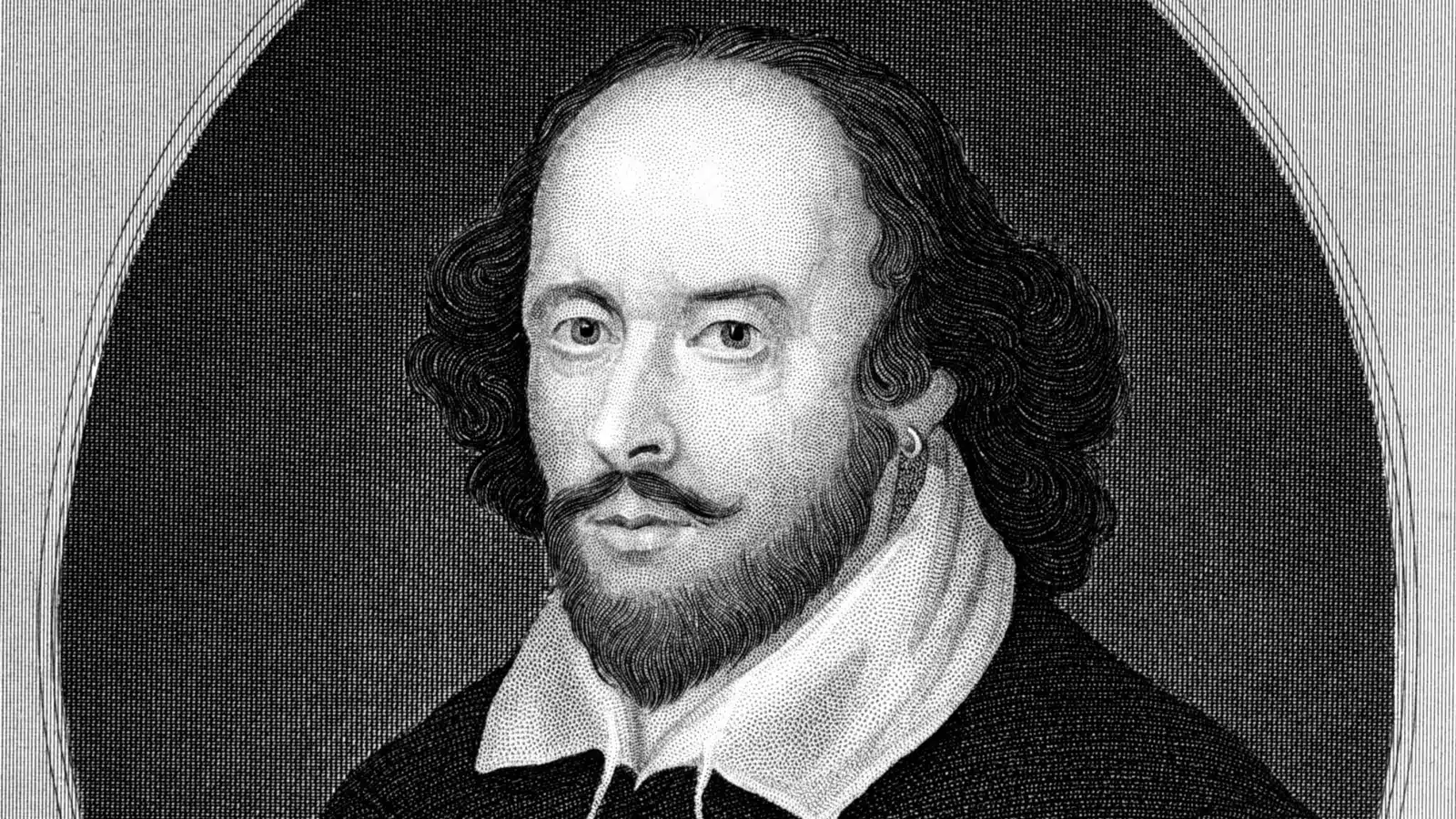 Black & White portrait of William Shakespeare from the Everett Collection to represent the most famous poets in history.