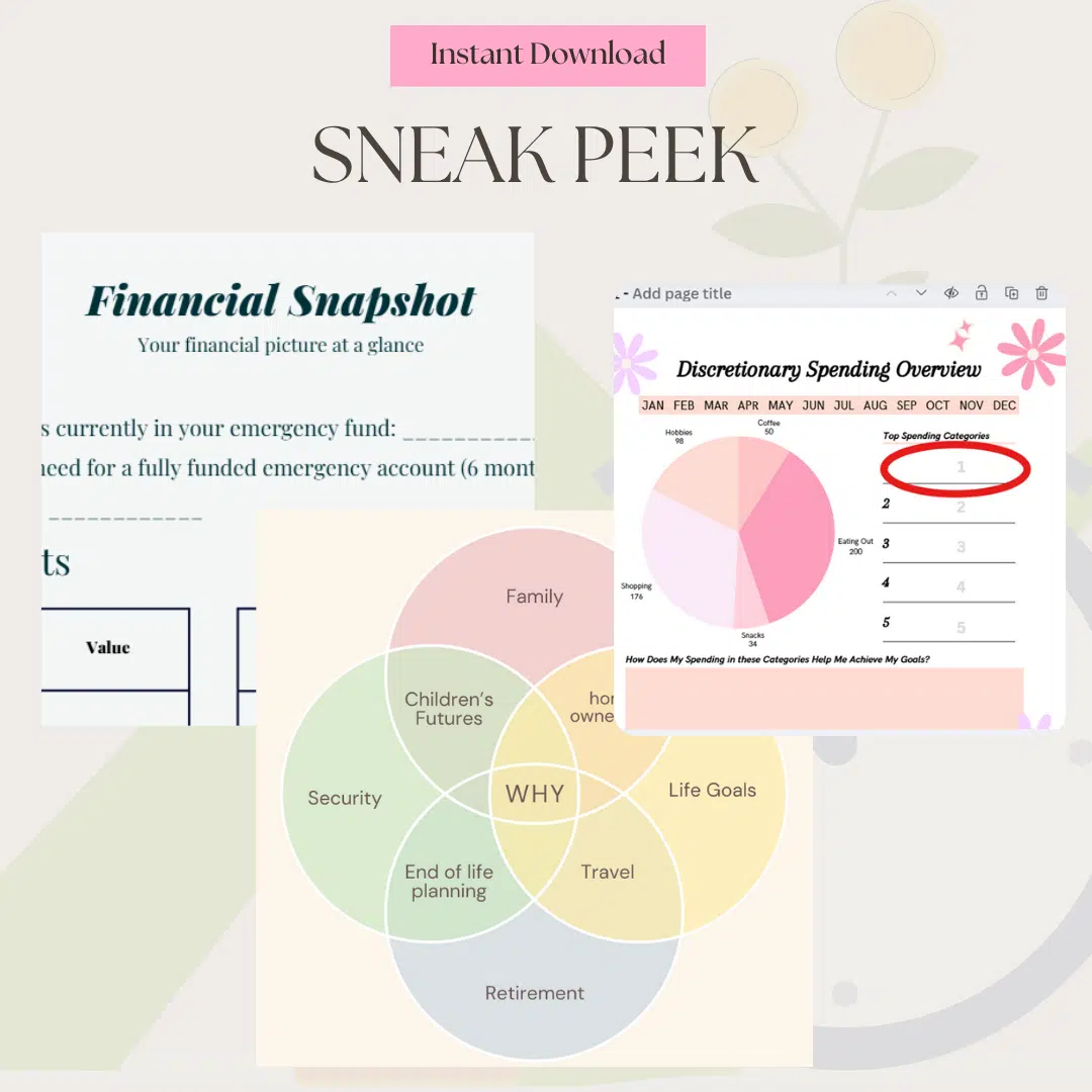 Sneak peek at some content in the DIY financial coach bundle.