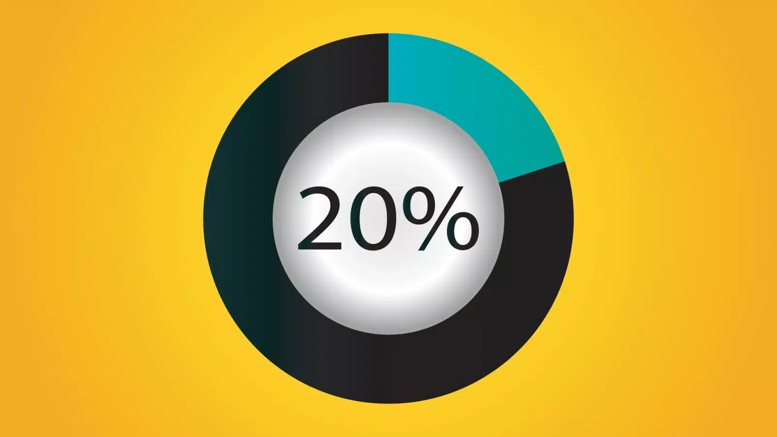 Graphic of a circle with a proportional 80/20 split.
