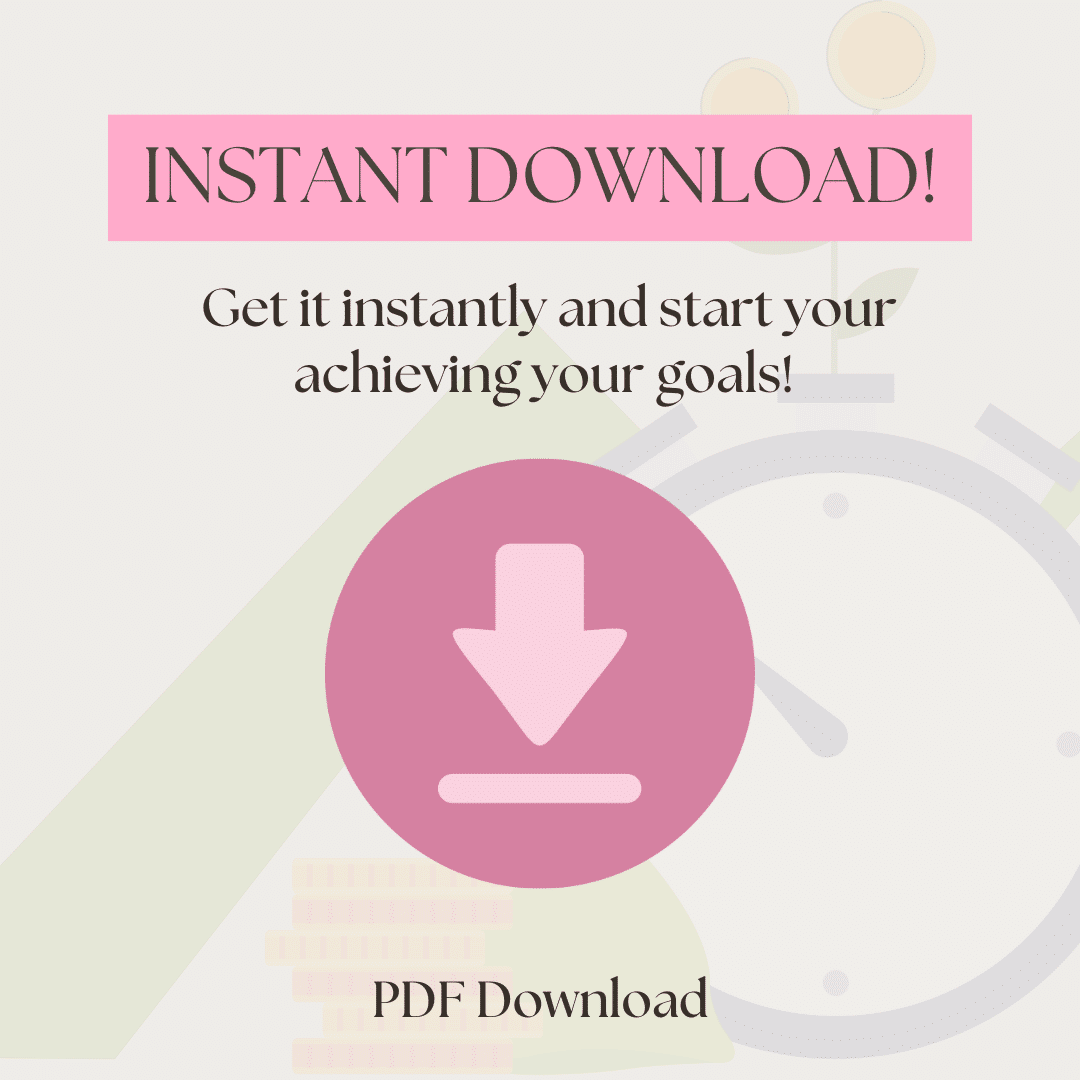 Graphic highlighting that the printable bundle is an instant download.