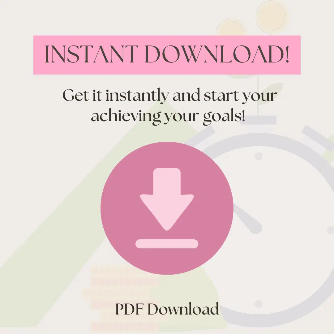 Graphic highlighting that the printable bundle is an instant download.