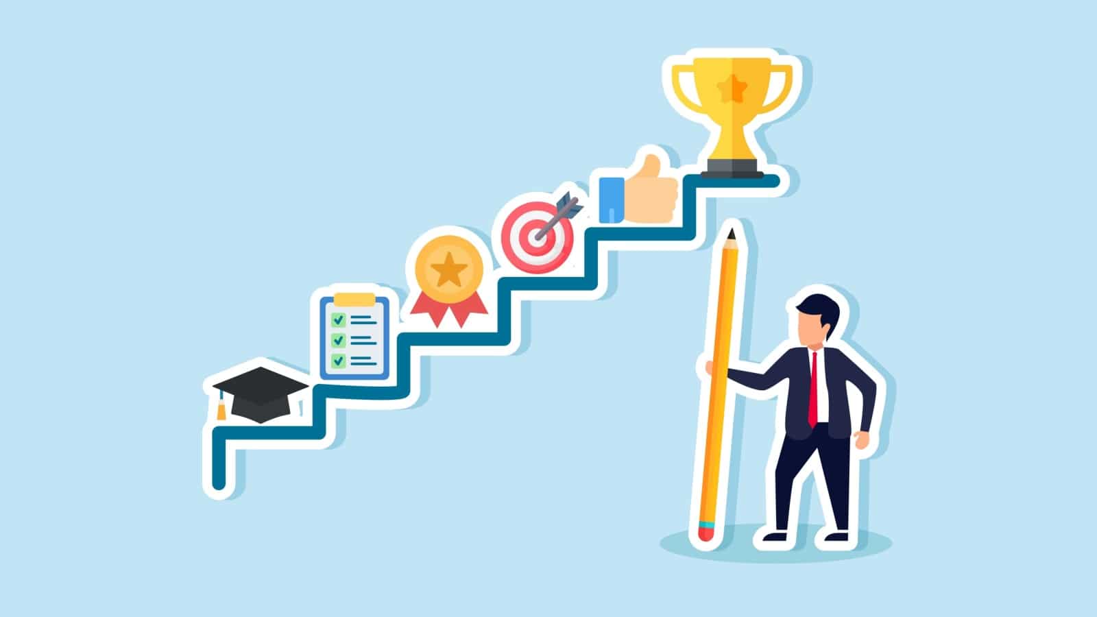 Graphic showcasing a man's big picture career and life plans.