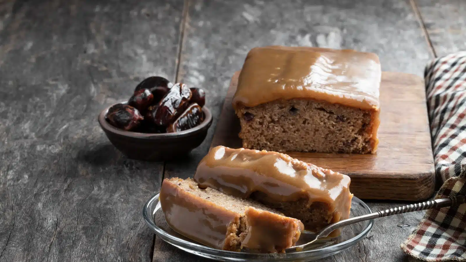 Sticky toffee pudding, a British dessert.