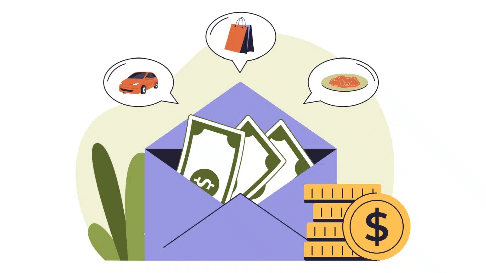 An illustration highlighting the envelope budgeting system.