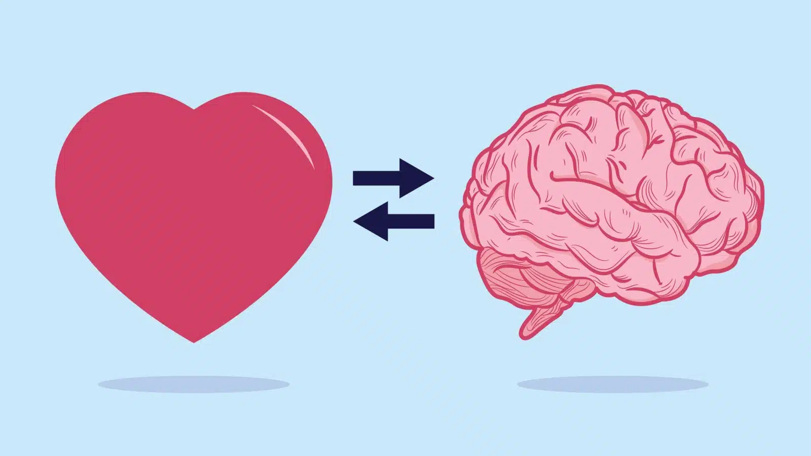 A heart and a brain represent thinking and feeling.