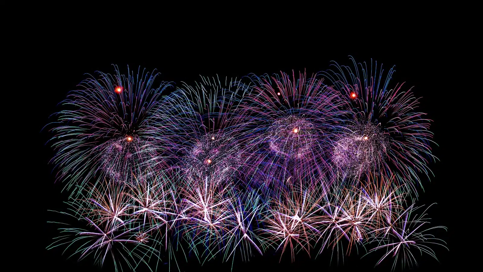 pretty fireworks on a dark background.