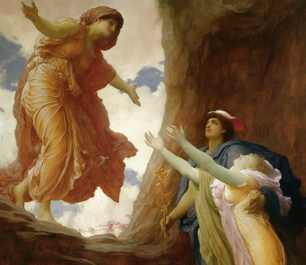 Painting depicting the return of Persephone by Frederic Leighton, 1891.